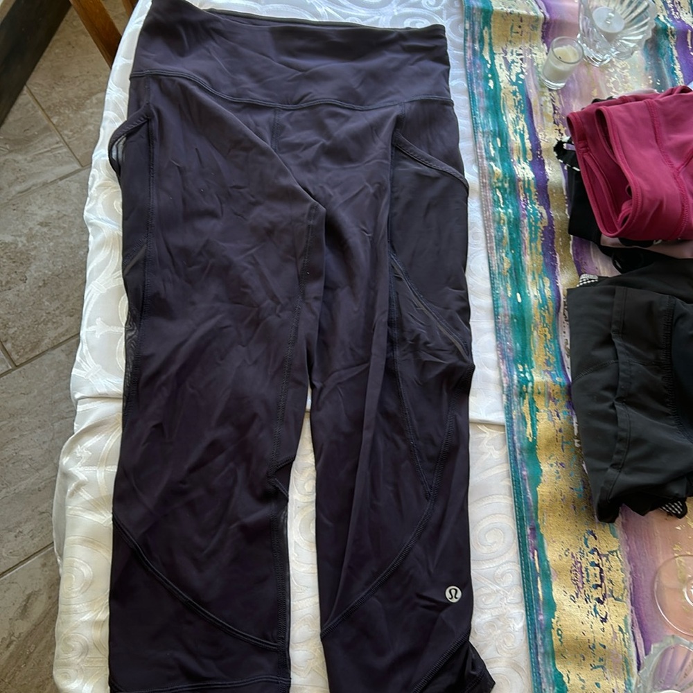 Lululemon dark purple crops. Size 6.